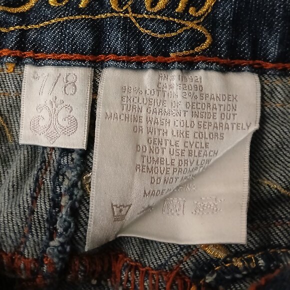 Dereon Jeans Size 7 8 Boot Cut Flare Low Rise Embellished Beyonce Vintage Y2K - Picture 9 of 9